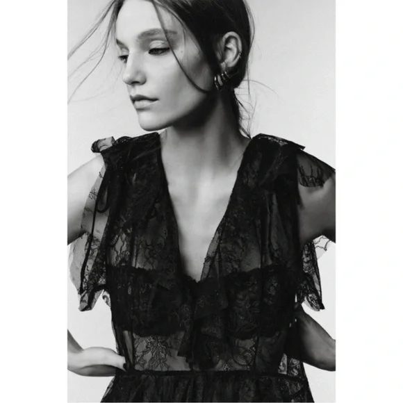 ZARA STUDIO LIMITED EDITION LACE MIDI DRESS - Picture 5 of 16